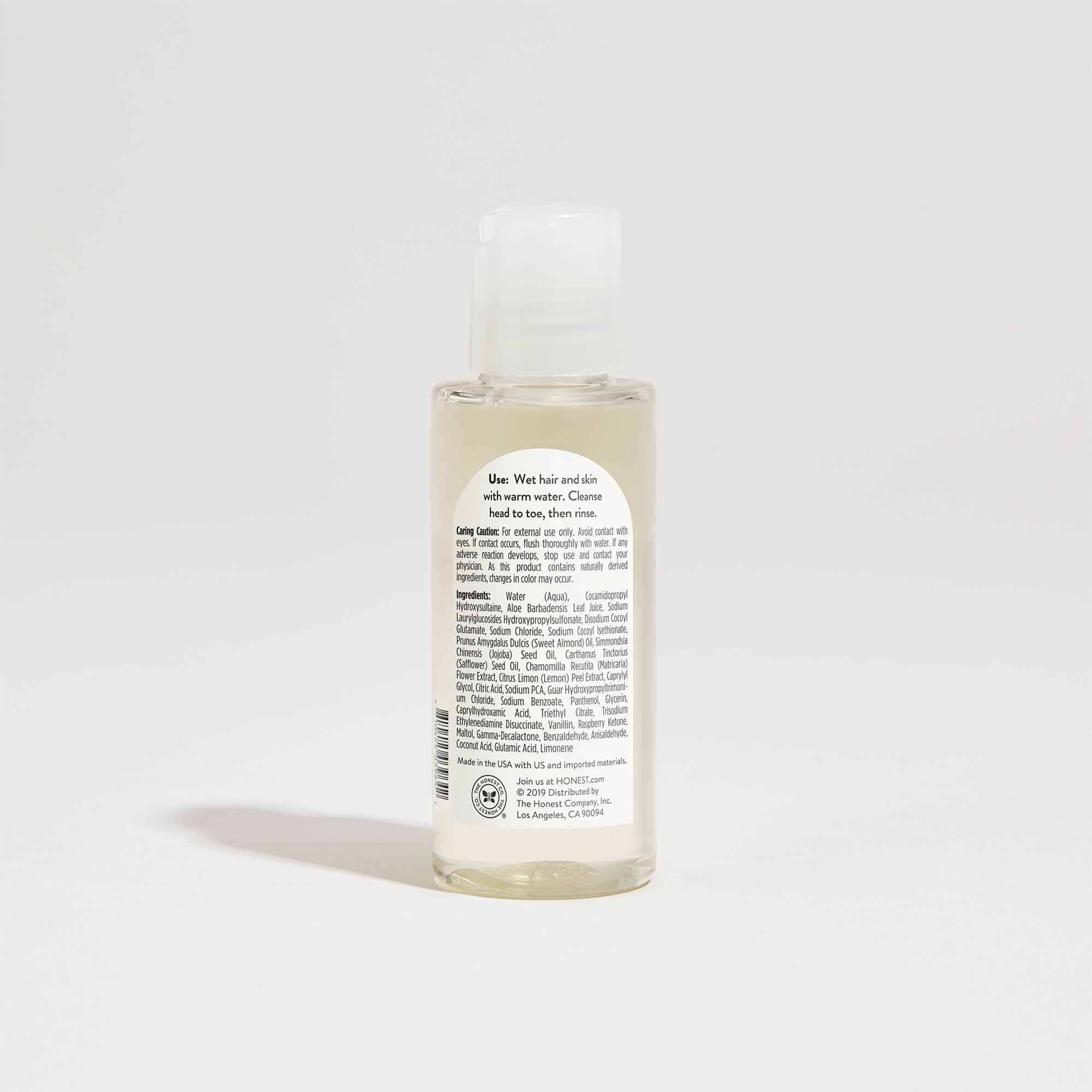 Sweet Almond Scented Shampoo + Body Wash, back of product